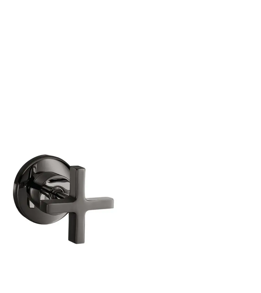 Citterio Absperrventil Unterputz mit Kreuzgriff in Polished Black Chrome, hergestellt von AXOR. Minimalistisches Design, geeignet für moderne Badezimmerinstallationen.